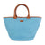 Emilio Pucci Mid-Sized Woven Raffia Tote Handbag in Powder Blue