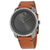 Movado Bold Grey Dial Brown Leather Mens Watch 3600366