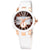 Ulysse Nardin Executive Dual Time Lady 18kt Rose Gold and Ceramic Brown Dial Rubber Strap Automatic Ladies Watch 246-10-3-30-05