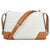 Michael Kors Crosby Medium Signature Logo Print Messenger Bag - Vanilla / Acorn