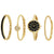 Anne Klein Gold and Black Ladies Watch and Bracelet Set 1470GBST