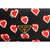 Prada Heart Print Long Leather Wallet- Black/Red