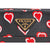 Prada Small Heart Print Saffiano Leather Wallet- Black/Red