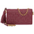 Tory Burch Fleming Flat Wallet Crossbody Bag- Imperial Garnet