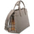 Burberry Medium Banner in Leather and Vintage Check- Taupe Brown