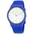 Swatch Bluesounds White Dial Blue Silicone Mens Watch SUON127