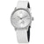 Calvin Klein Accent Silver Dial White Leather Ladies Watch K2Y231K6