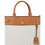 Michael Kors Gramercy Large Signature Logo Print Satchel- Vanilla
