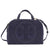 Tory Burch Perforated-Logo Suede Satchel- Tory Navy