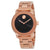 Movado Bold Black Sunray Dial Unisex Rose Gold Tone Watch 3600463