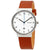 Skagen Ancher White Dial Cognac Leather Mens Watch SKW6433