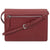 Burberry Mini Leather and Vintage Check Crossbody Bag- Crimson