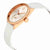 Calvin Klein Accent Silver Dial White Leather Ladies Watch K2Y236K6