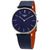 Longines Blue Sunray Dial Blue Leather Mens Watch L4.766.4.95.2