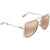 Chloe Brown Gradient with Gold Mirror Square Ladies Sunglasses CE130S74357