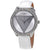 Guess Tri- Glitz Quartz Crystal Silver Dial White Leather Ladies Watch W0884L2