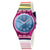 Swatch Funny Lines Blue Dial Multicolor Silicone Ladies Watch GP153