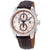 S Coifman Chronograph Rose Dial Brown Leather Mens Watch SC0306