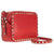 Valentino Small Calfskin Leather Rockstud Crossbody- Red