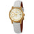 S Coifman Date-Day White Dial White Leather Ladies Watch SC0335