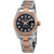 Rolex Datejust Black Diamond Dial Ladies Steel with 18K Everose Gold Oyster Watch 179161BKDO