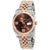 Rolex Oyster Perpetual Datejust Chocolate Floral Motif Dial Automatic Ladies Stainless Steel and 18kt Everose Gold Watch 116231CHFDAJ