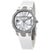 Ulysse Nardin Executive Dual Time Automatic White Mother Of Pearl Diamond Dial Ladies Rubber Watch 243-10B-3C-391