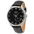 Seiko Kinetic Black Dial Black Leather Mens Watch SRN045P2