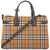 Burberry Medium Banner in Vintage Check and Leather- Black