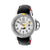 Heritor Cahill Silver Hammered Finish Slate Dial Black Leather Strap Automatic Mens Watch HR5105