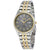 Seiko Two-tone Solar Charcoal Dial Mens Watch SNE042