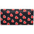 Prada Heart Print Long Leather Wallet- Black/Red