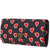 Prada Heart Print Long Leather Wallet- Black/Red