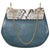 Chloe Drew Python Print Shoulder Bag- Silver Blue