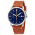 Fossil Commuter Blue Dial Brown Leather Mens Watch FS5401