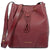 Michael Kors Pebbled Leather Bucket Bag- Oxblood